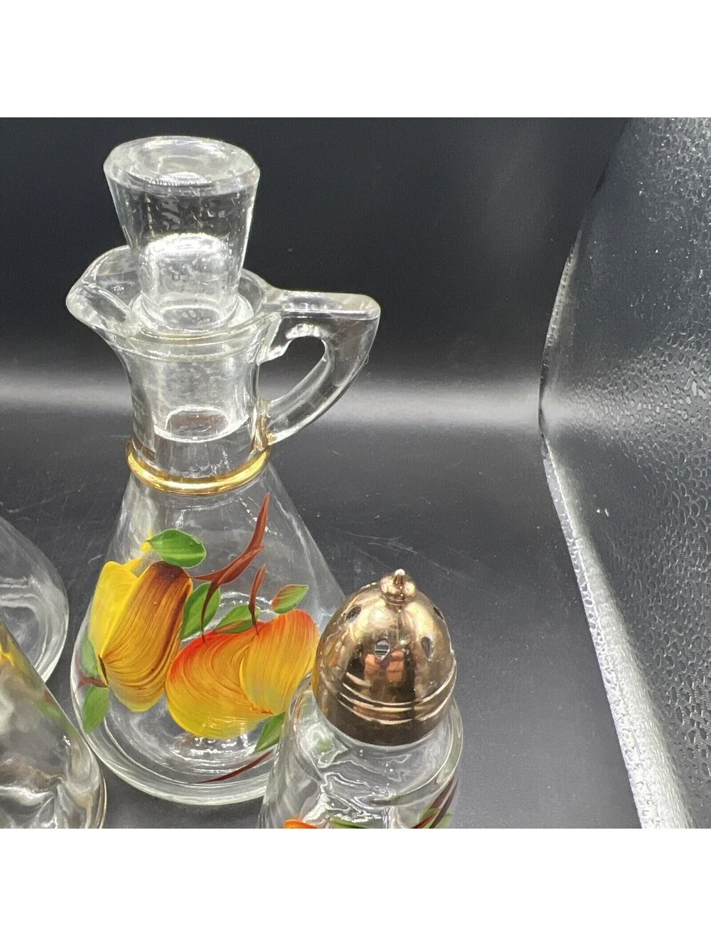 Vintage Hazel Atlas Vinegar And Oil/ Salt And Pepper